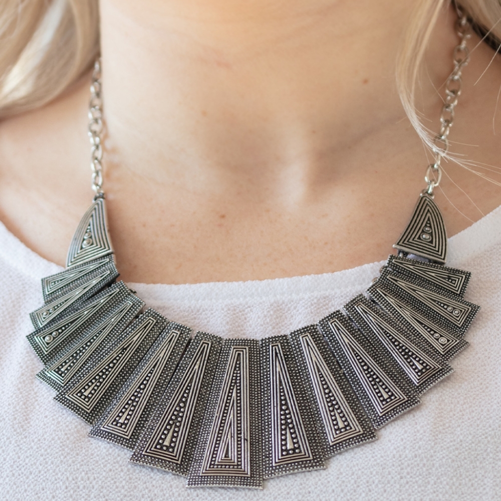 Silver Necklace w/free Earrings